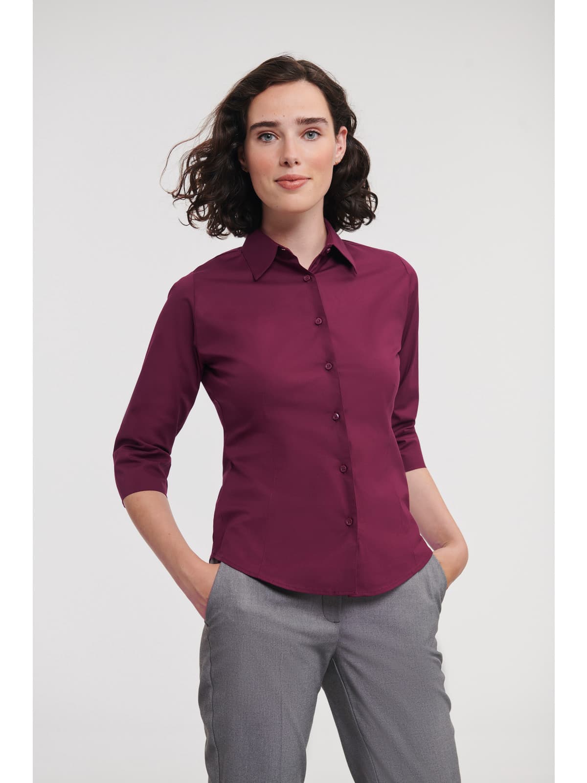 Košulja ženska 3/4 rukavi Fitted Stretch