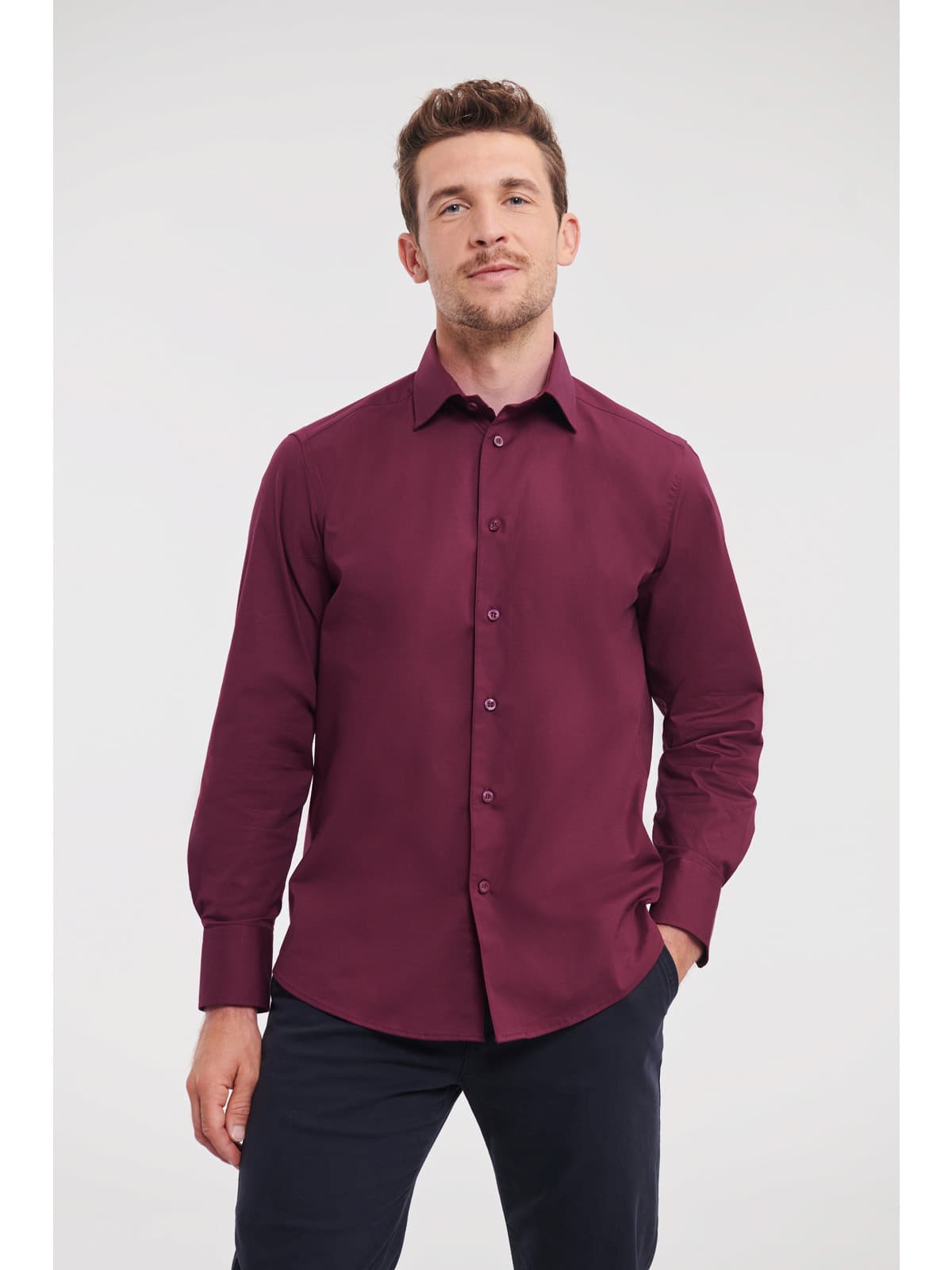 Men's Fitted Stretch shirt, long sleeves