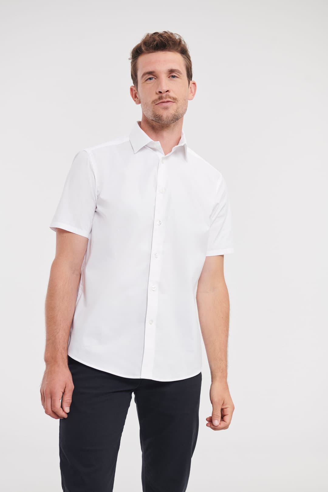 Men's Fitted Stretch shirt, short sleeves