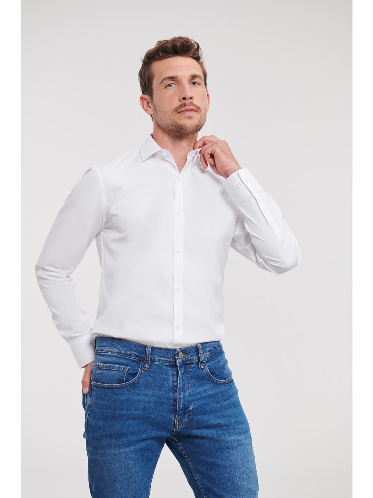 Košulja muška dugi rukavi Fitted Ultimate Stretch — slika 7