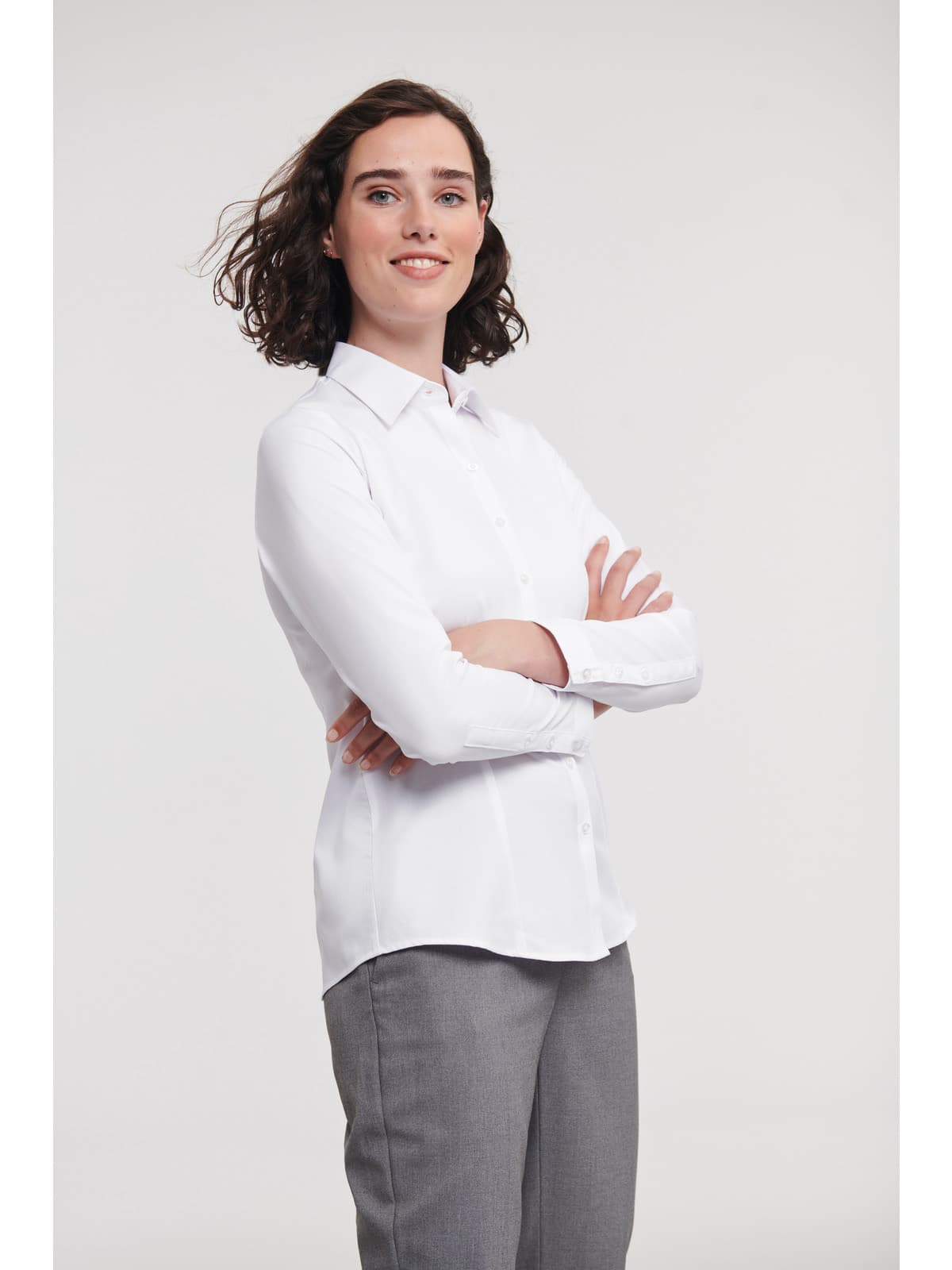 Women's Tailored Herringbone shirt, long sleeves — image 8