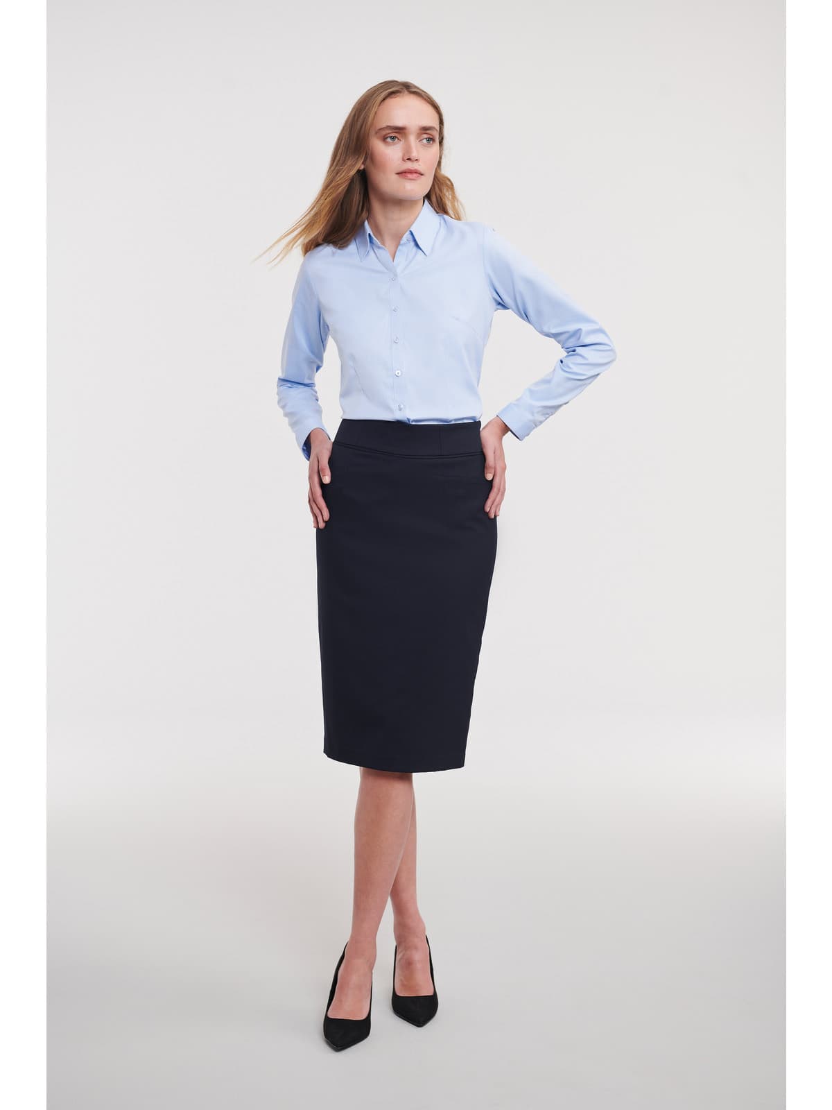 Women's Tailored Herringbone shirt, long sleeves
