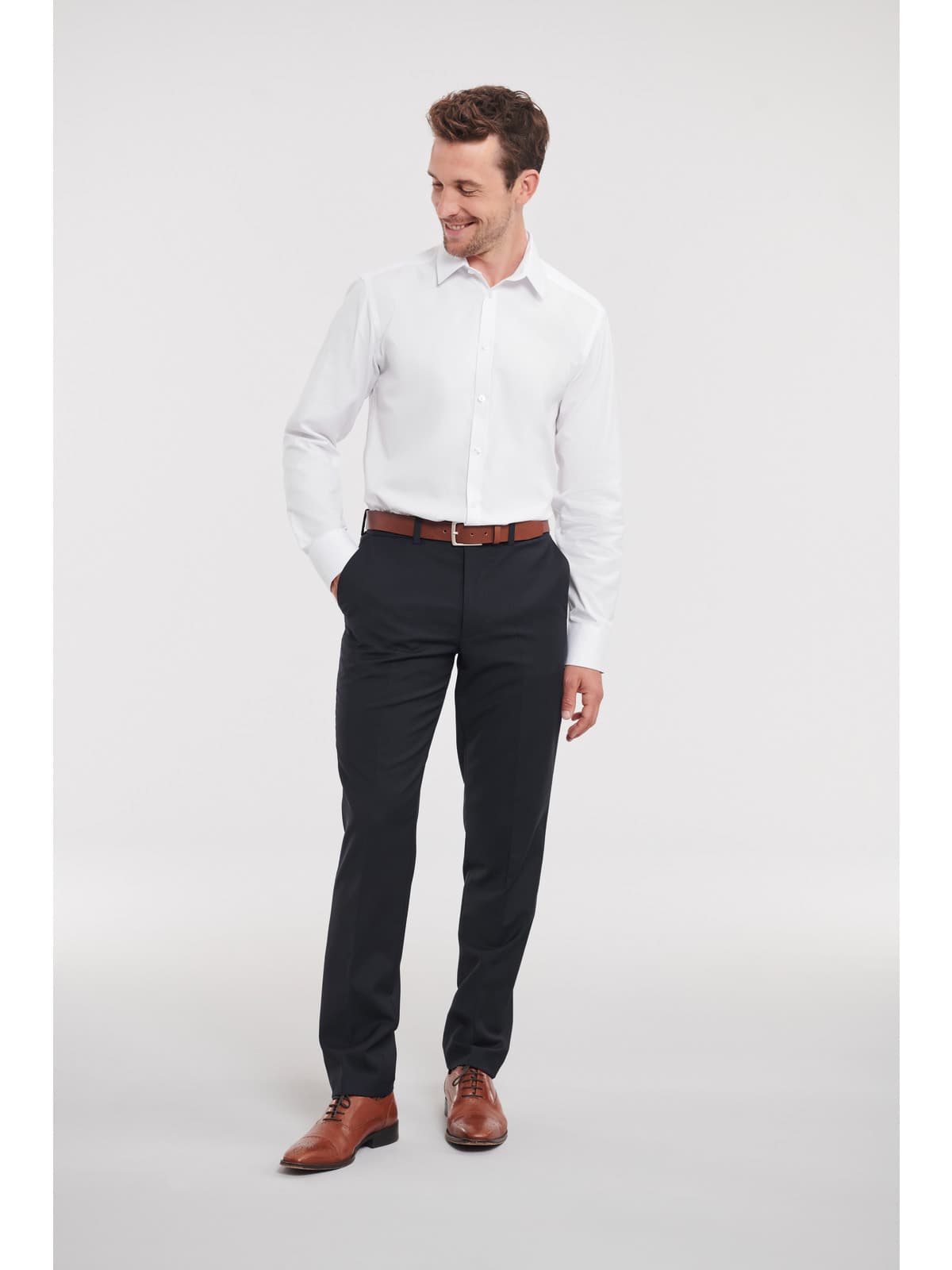 Košulja muška dugi rukavi Tailored Herringbone — slika 7