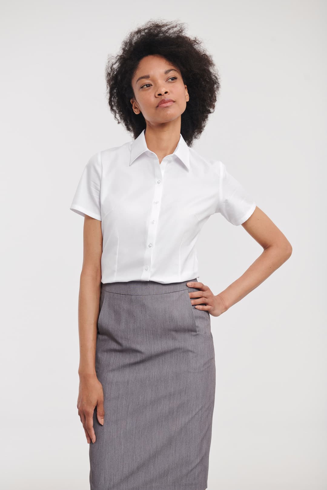 Košulja ženska kratki rukavi Tailored Herringbone