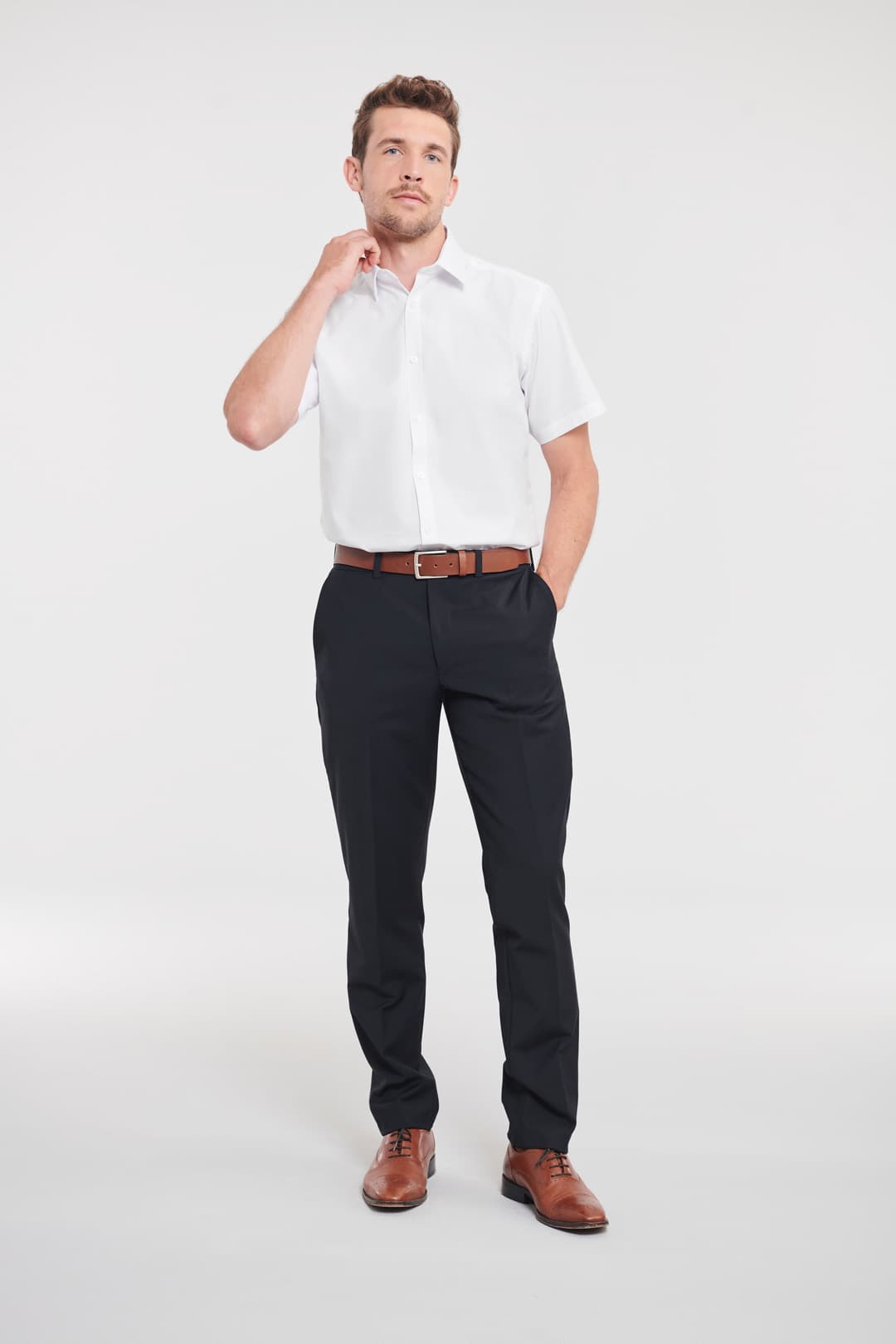 Košulja muška kratki rukavi Tailored Herringbone — slika 3