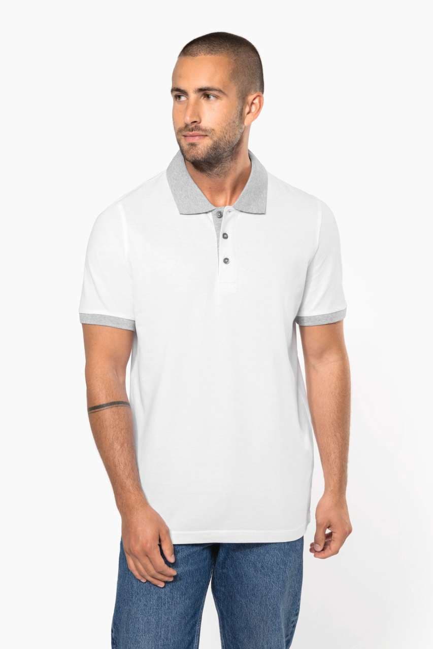 Men's two-tone piqué polo shirt