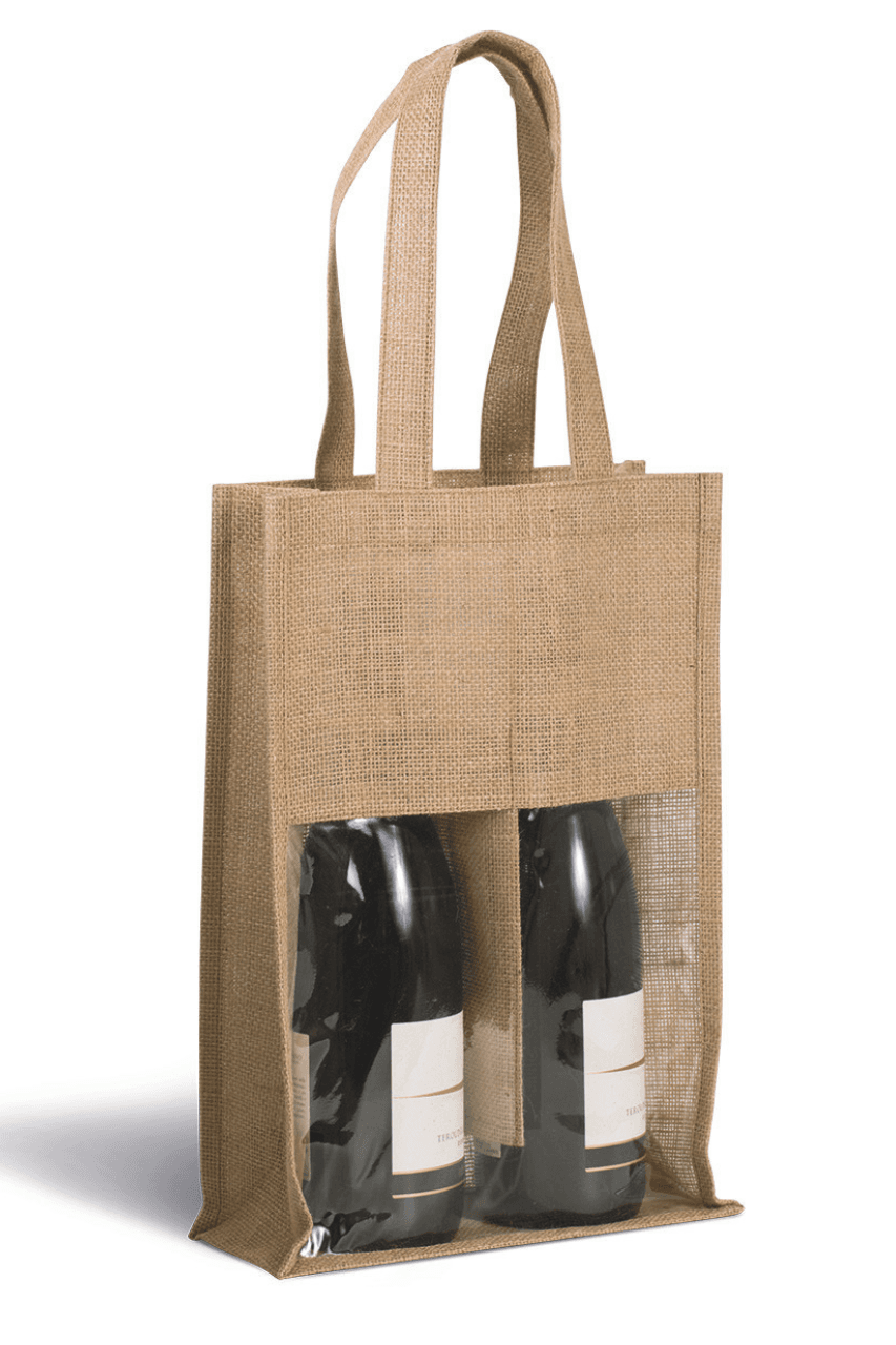 Jute bag for two bottles