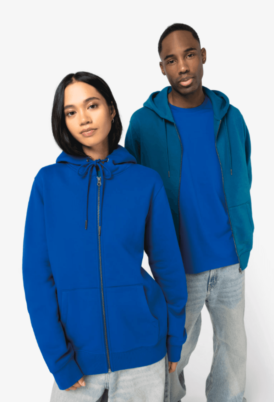 Unisex full-zip hooded sweatshirt