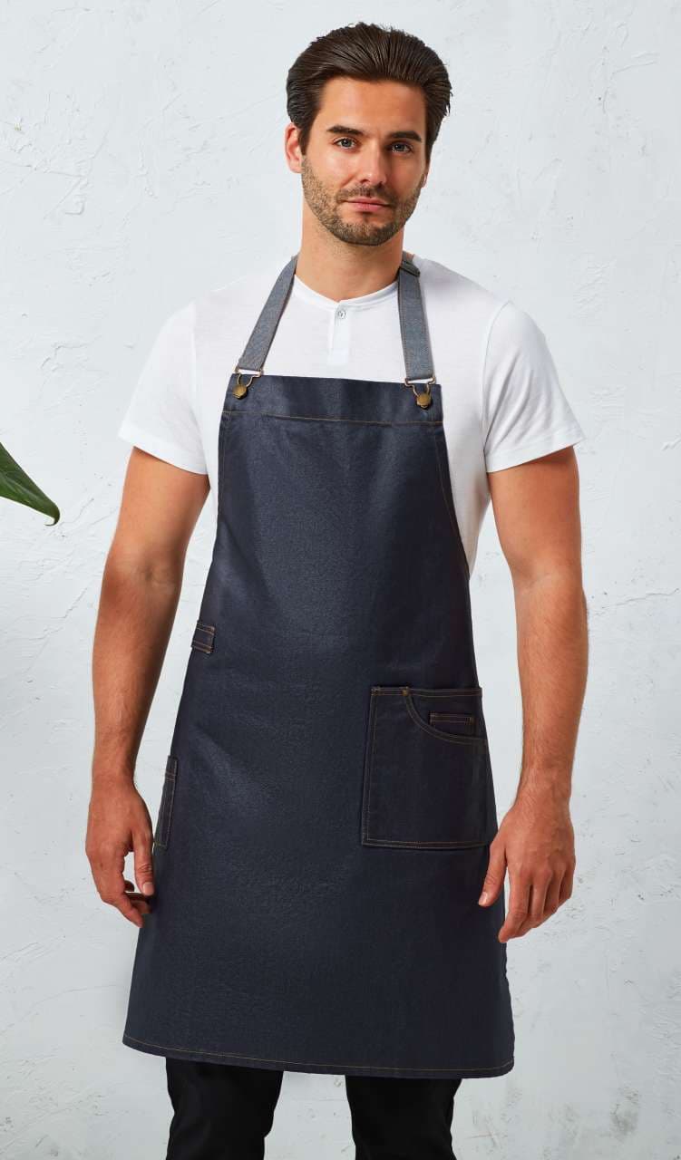 Kecelja DISTRICT Waxed look denim, duga