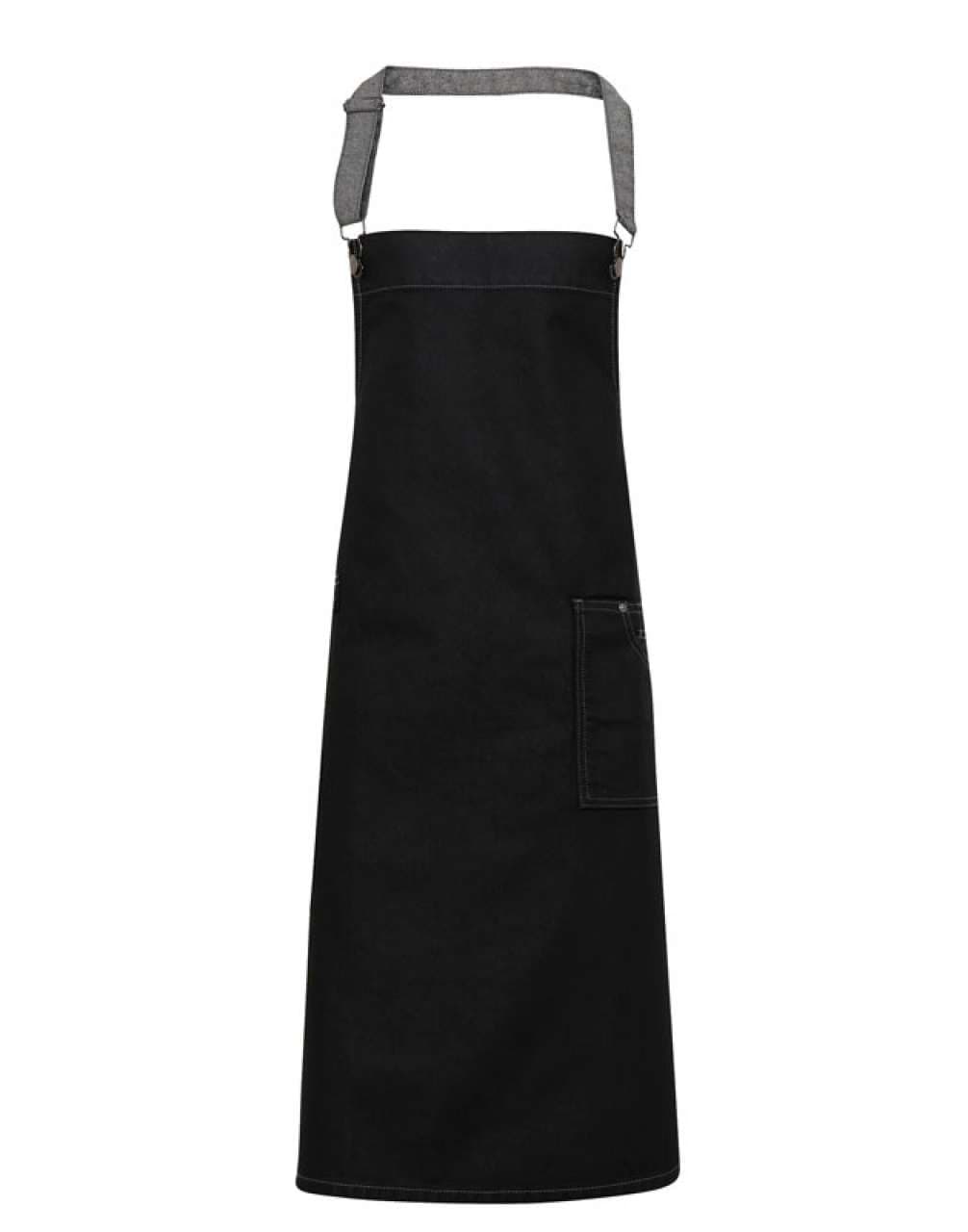 DISTRICT Waxed look denim apron, long