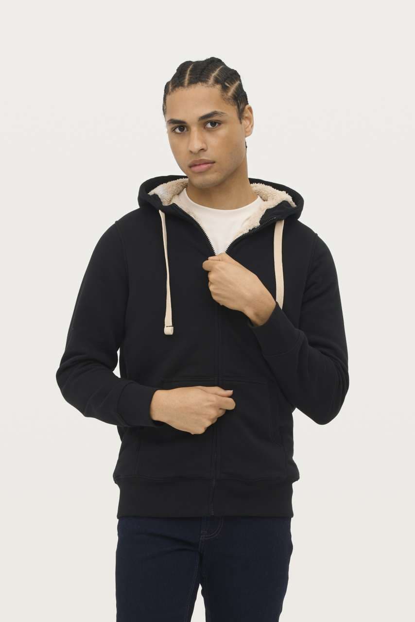 Lined zip-up sweatshirt