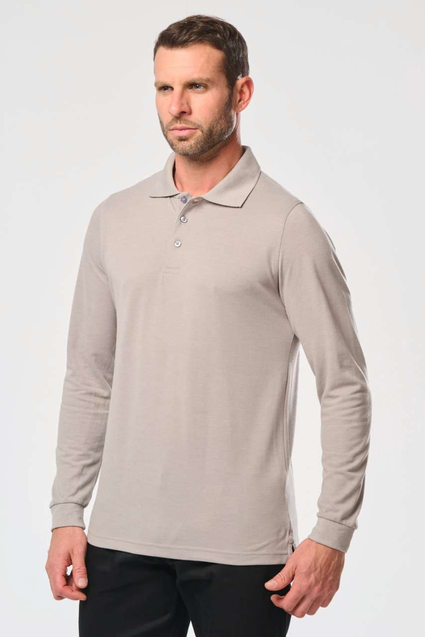 Men's long-sleeved polo shirt