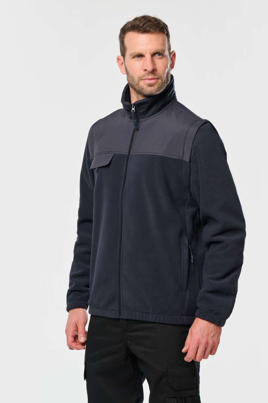 Men's microfleece sweatshirt with detachable sleeves