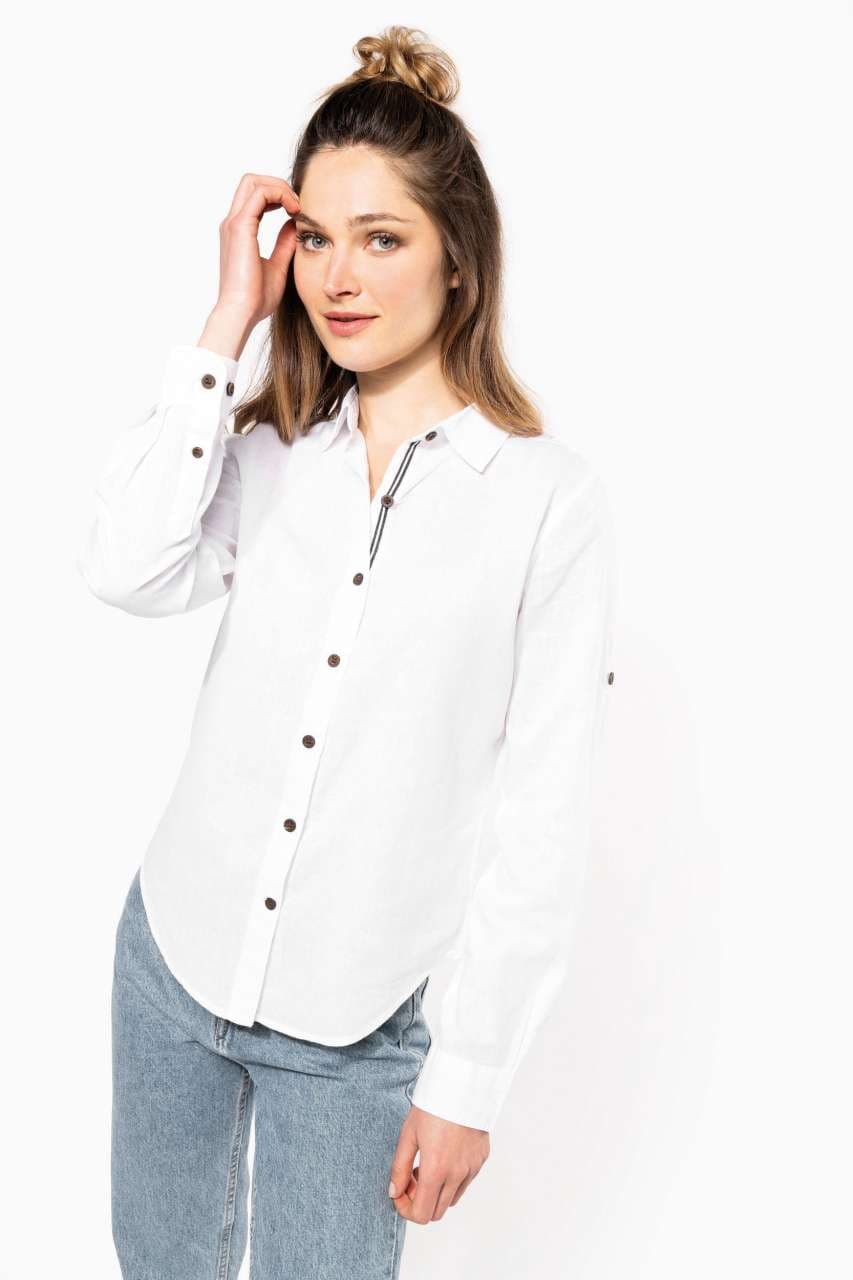 Women's Linen cotton shirt, long sleeves